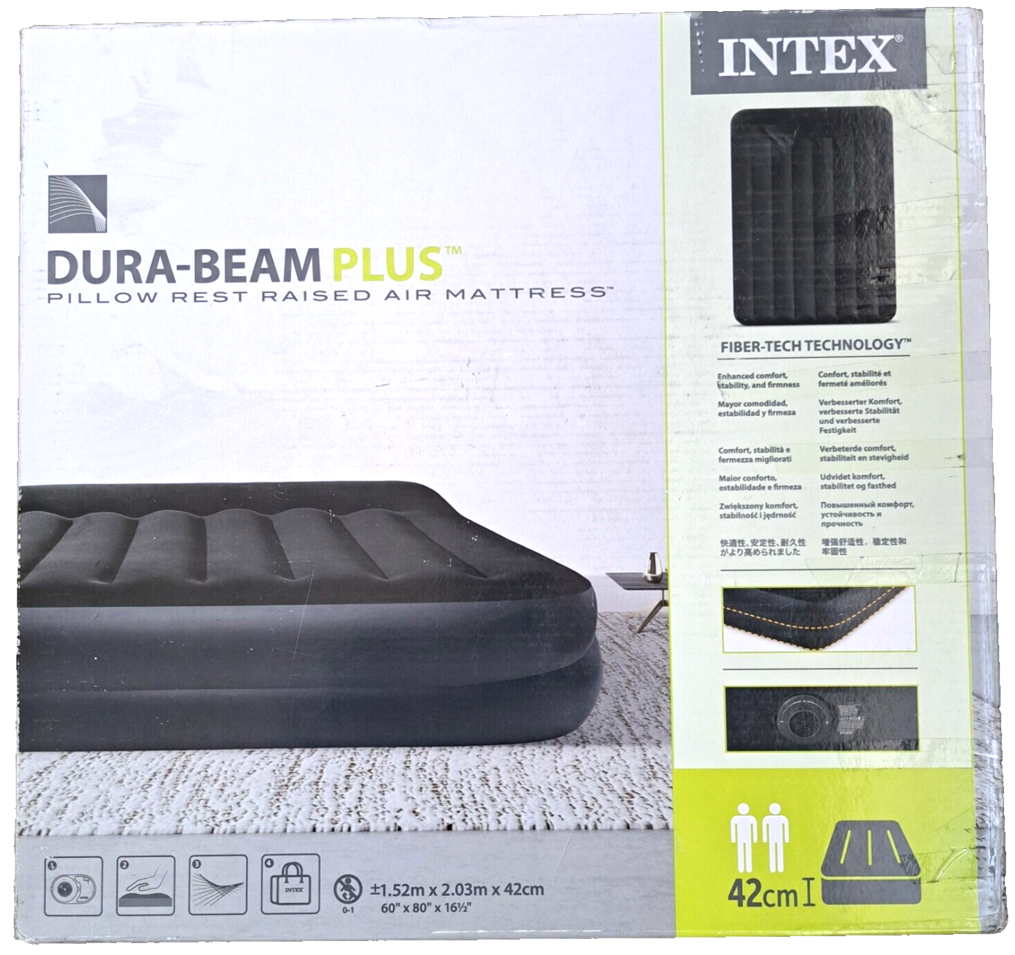 Intex Dura-Beam Plus 1,52M x 2.03M x 42cm, Matratze, Outdoor, Camping, Zelten