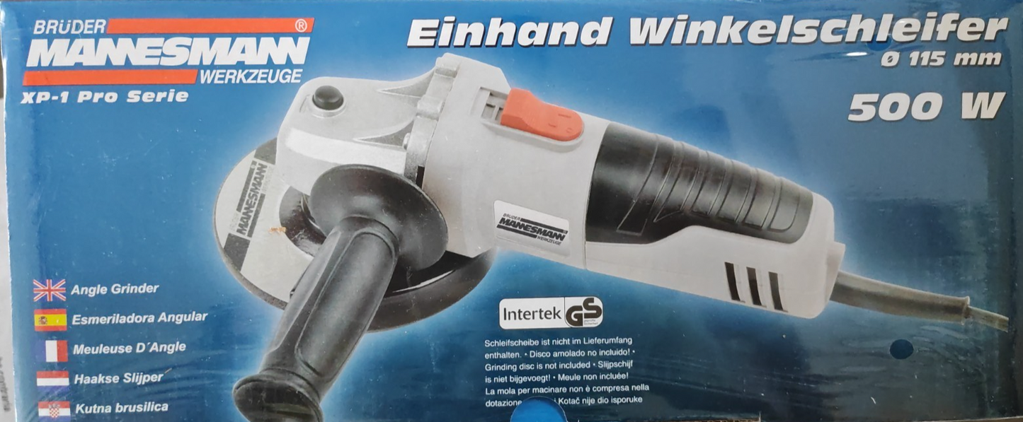 Brüder Mannesmann M12175 Einhand Winkelschleifer 115mm 500W Trennschleifer