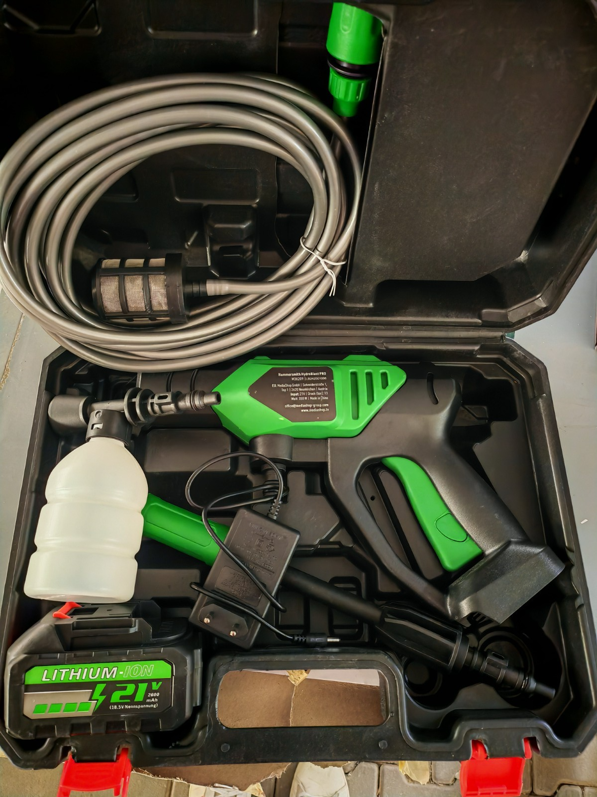 Hammersmith HydroBlast Pro Akku Reinigungspistole 13bar Hochdruckreiniger HA23