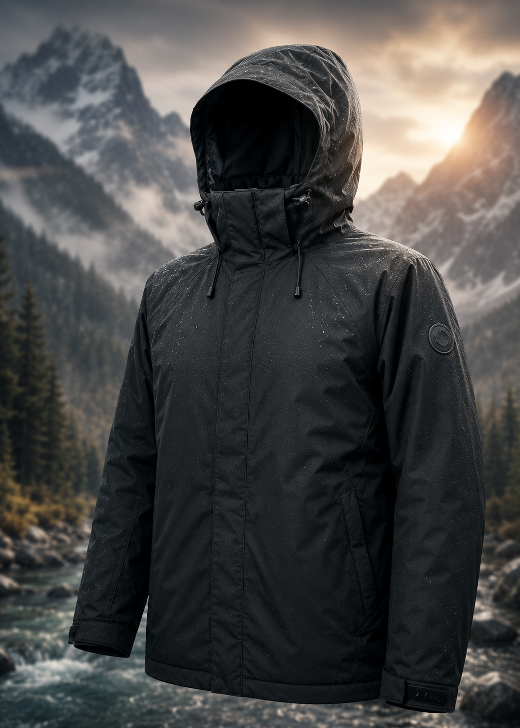 CENTIGRADE ACTIVE Herren Jacke Gr. 52 Schwarz Outdoor Übergangsjacke Kapuze D3