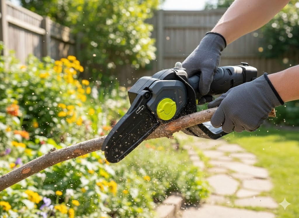 Baricus Einhand Kettensäge 18V Schwarz inkl Akku & Ladegerät Motorsäge