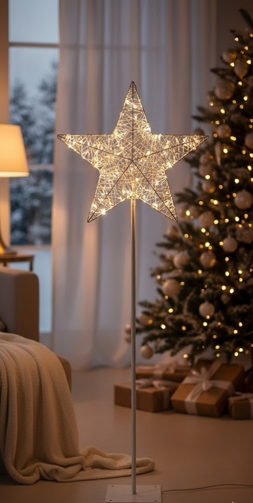 LUMIDA Xmas 2in1 LED-Dekostern zum Stellen & Hängen weiße & bunte LEDs weiß