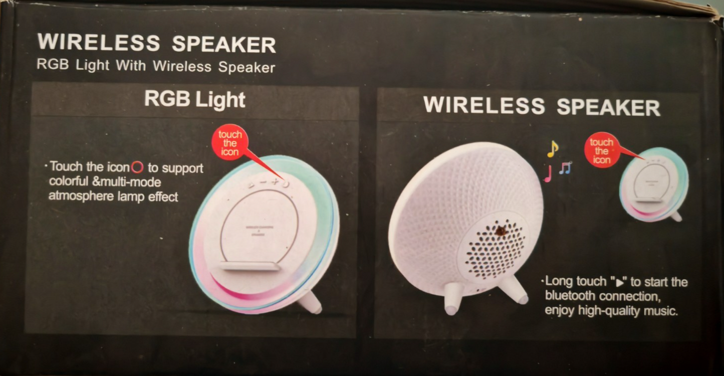 Nachttischlampe Bluetooth Lautsprecher Wireless Charger LED Atmosphärenlampe A6