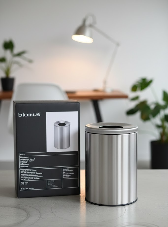 Blomus Papierkorb 65253 Höhe 38 cm Edelstahl Design Papierkorb