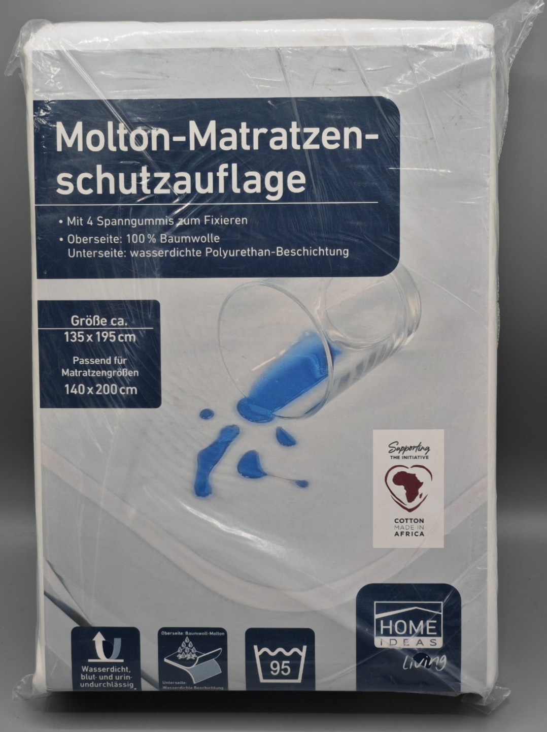 HOME IDEAS Molton Matratzenschoner 140x200 cm Wasserdicht Baumwolle Auflage E5