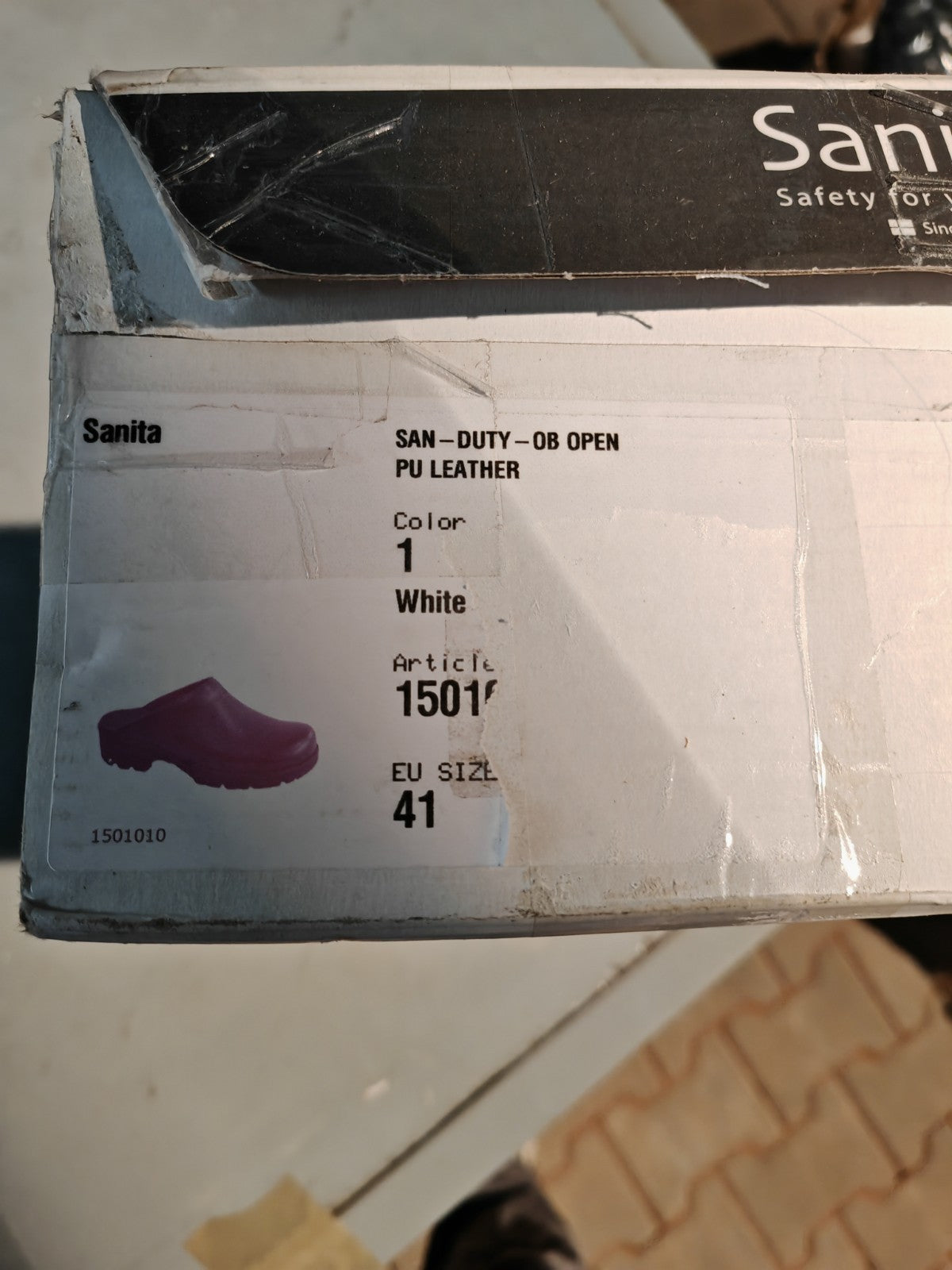 Sanita San-Duty OB Open Arbeitsclogs Weiß Gr. 41 PU Berufsschuhe Clogs G1