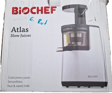 BioChef Atlas Slow Juicer - 150 Watt Motor / 60 U/Min, kompakt, leise, Rot