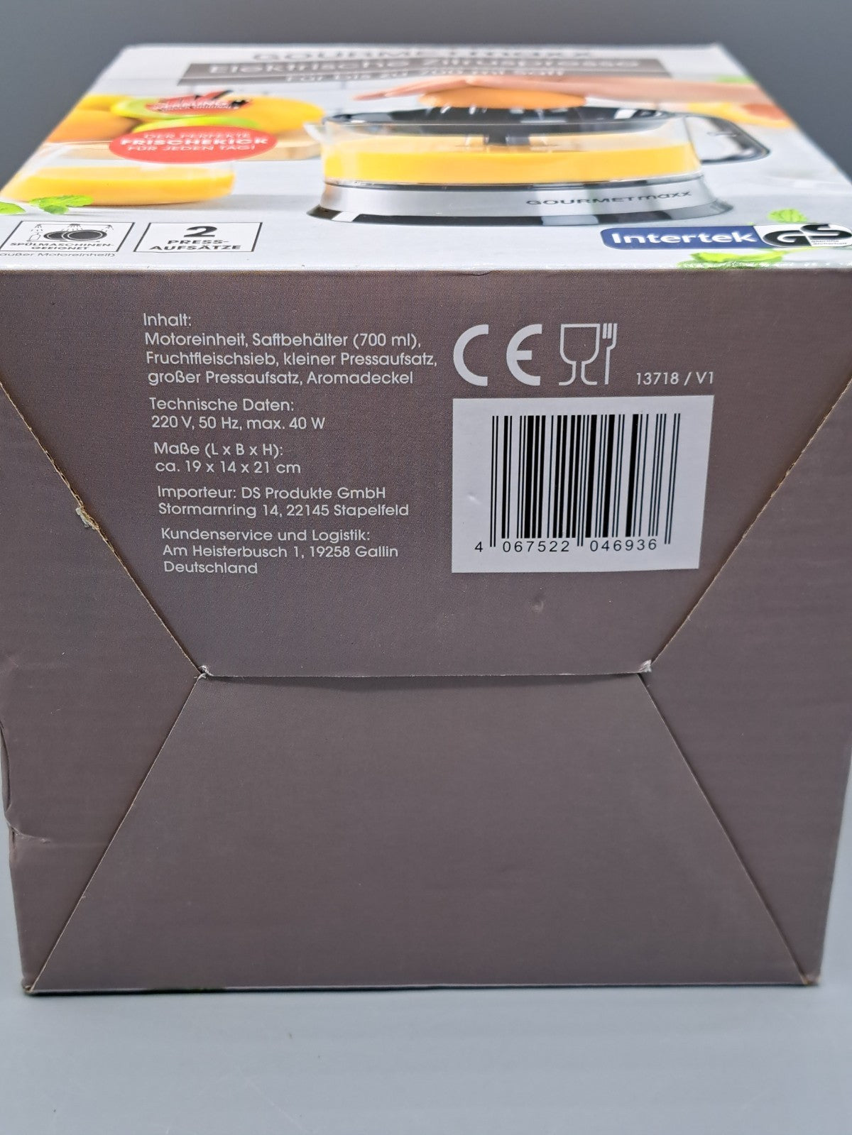 GOURMETmaxx elektrische Zitruspresse Saftpresse Entsafter Orangen Zitrus Presse