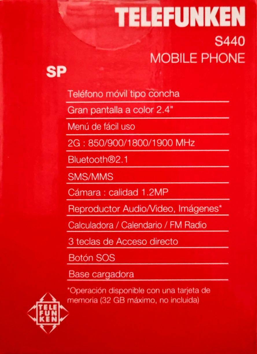 Telefunken S440 Mobiltelefon Seniorenhandy Handy SIM Großtasten Rot A6