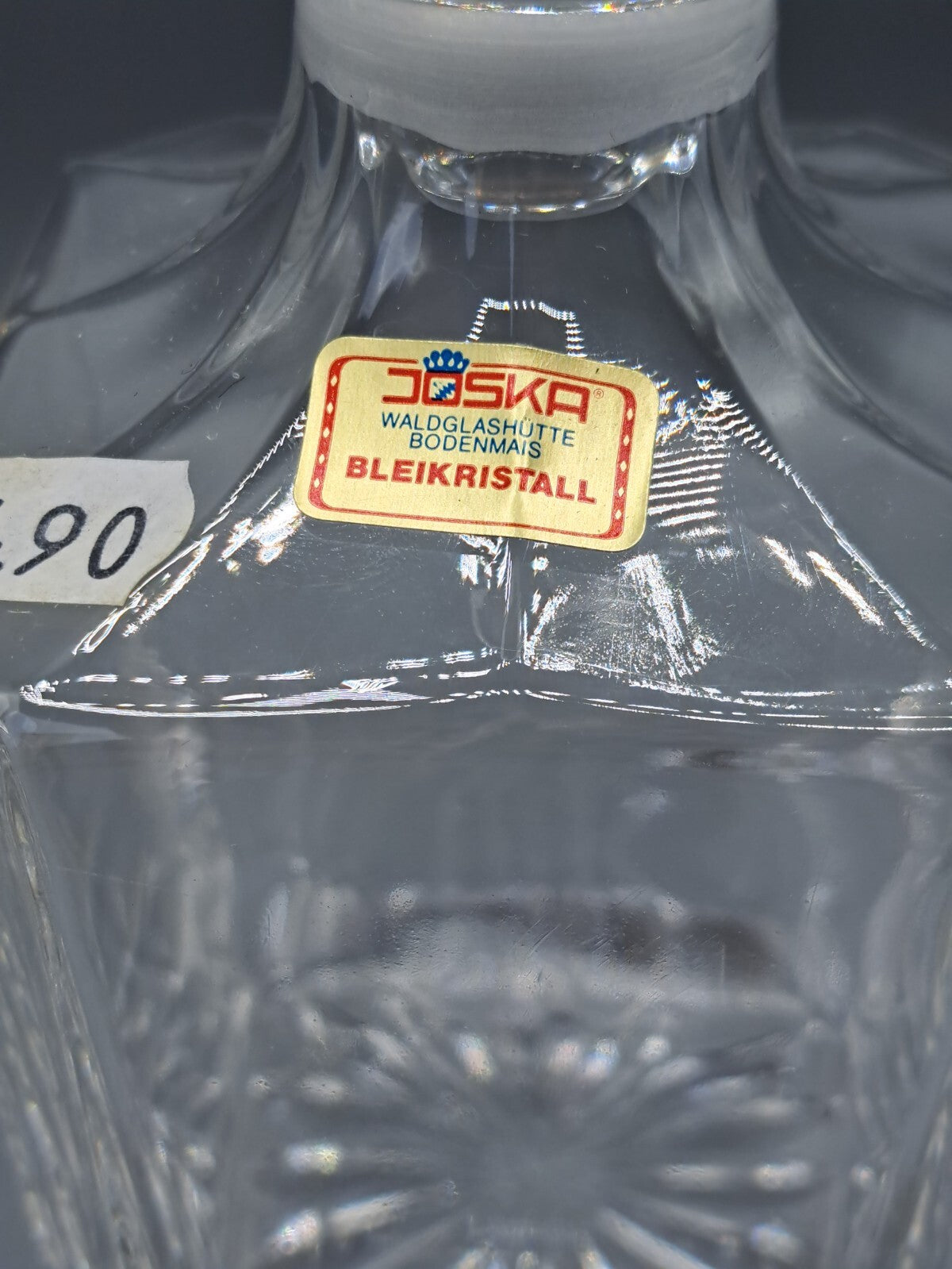 Original Joska Waldglashütte Schnapsflasche 20cm Glas Rar Sammlerstück