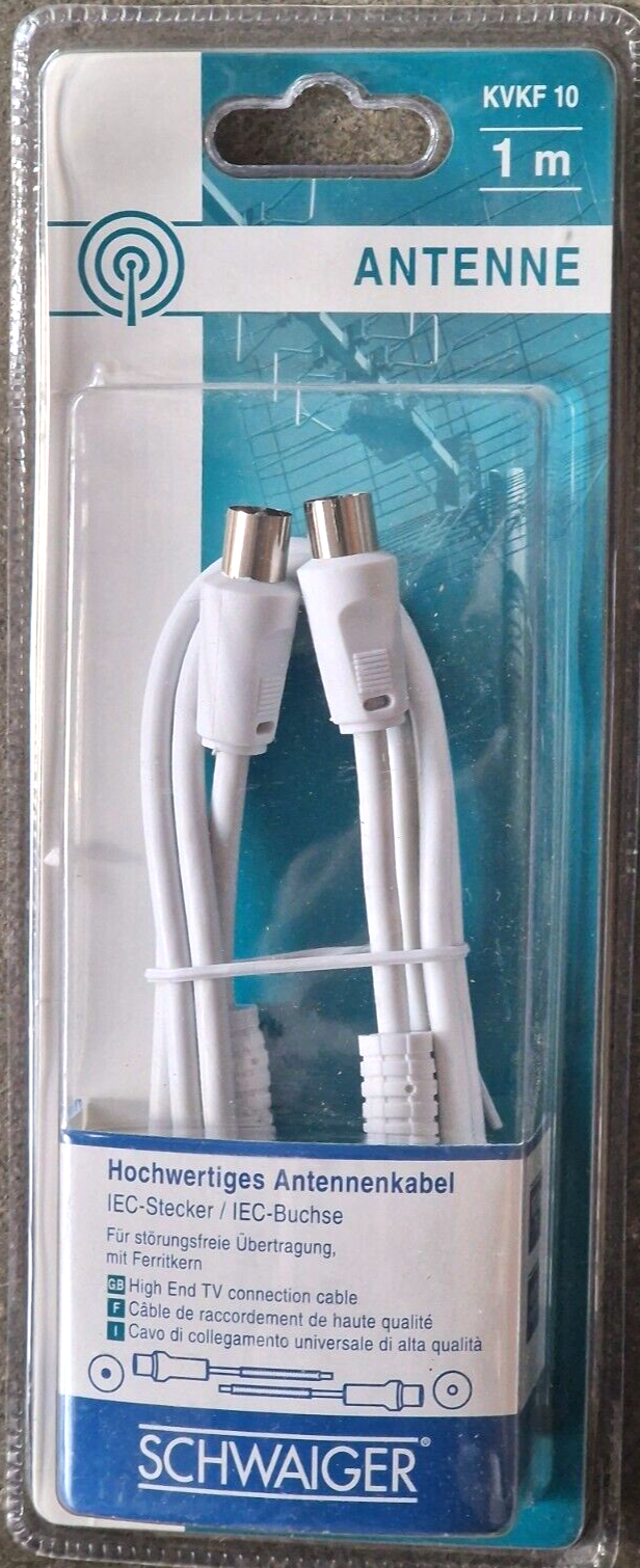 Schwaiger KVKV10 Antennenkabel 1m TV Kabel IEC Koaxialkabel