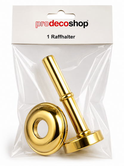 Prodecoshop Raffhalter Gold Vorhanghalter Gardinenhalter Raffknopf Wandhalter A4
