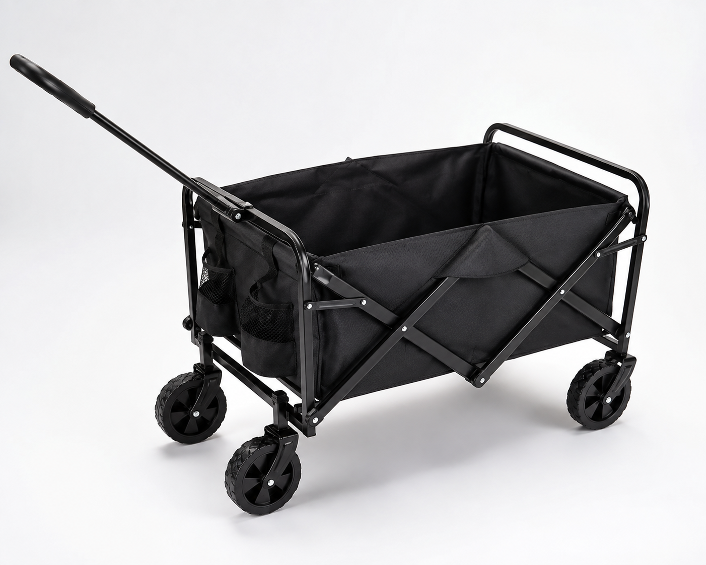 EASYmaxx Bollerwagen faltbar Anthrazit Schwarz Handwagen Transportwagen 80kg H32