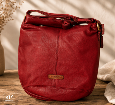 Desiderius Basic Maide Handtasche Rot Echtleder Damen Ledertasche Schulter H2