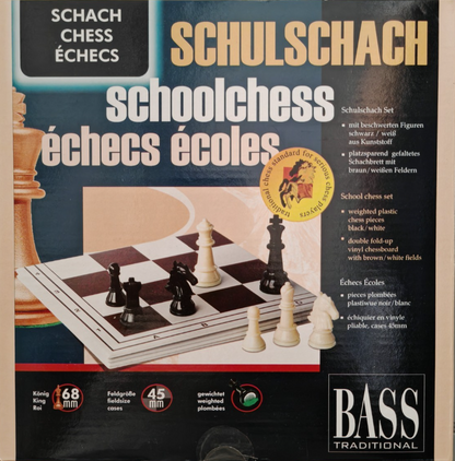 Bass Traditional Schulschach Set Schachbrett Schachspiel Brettspiel Reise D5