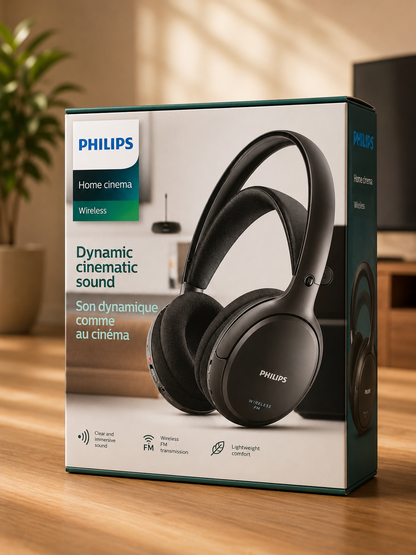 Philips SHC5200 Wireless TV Kopfhörer Funkkopfhörer kabellos Home Cinema A08