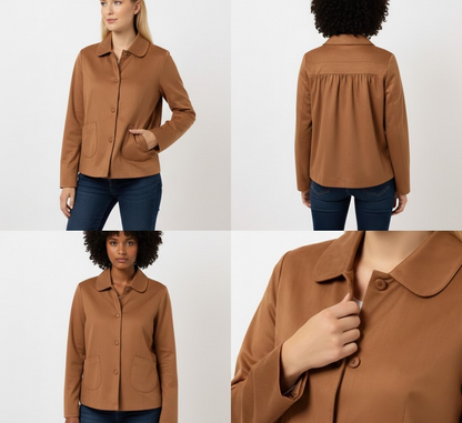DINE 'N' DANCE Damen Jacke Gr. 36 Taschen Raffung hinten Freizeitjacke D3