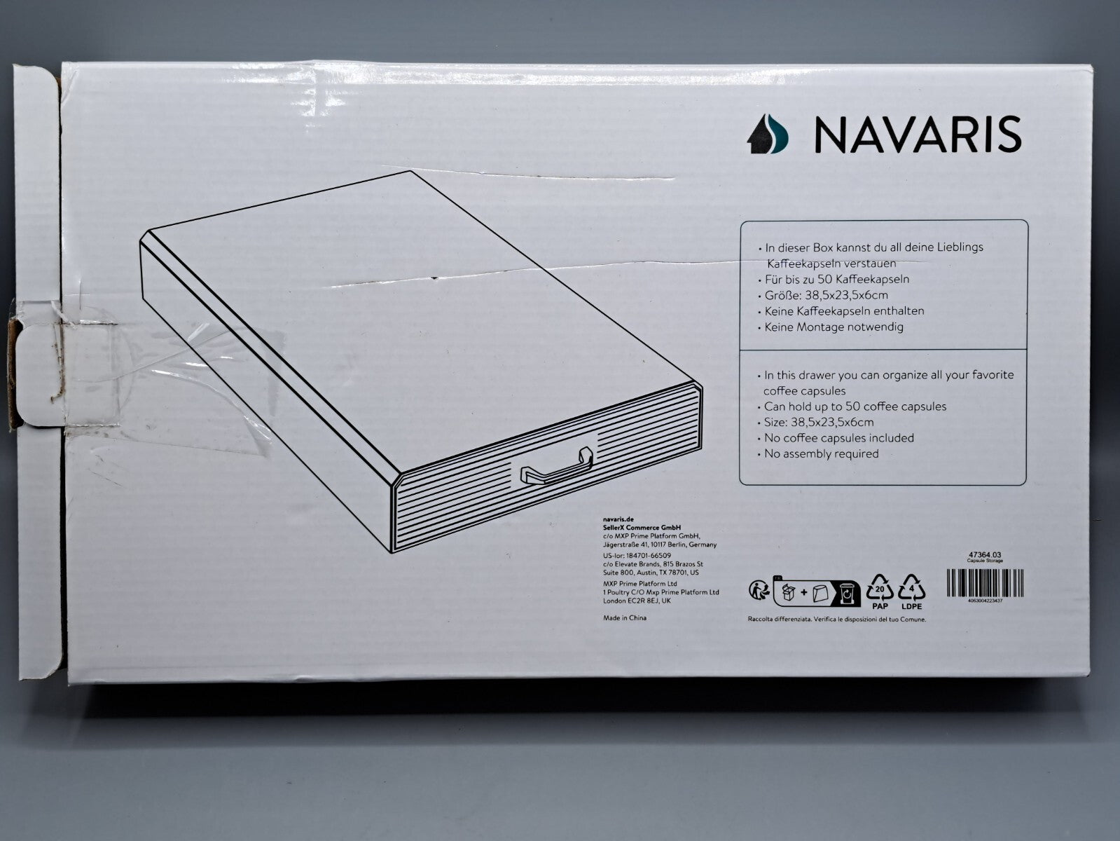 Navaris Kaffeekapsel Box, Organizer, Stylisch, 50 Kapseln