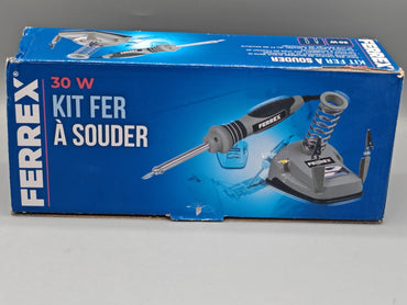 Ferrex Lötkolben Set Lötkolbenset 30 W Löten Station inkl Lötdraht 2 Spitzen NEU