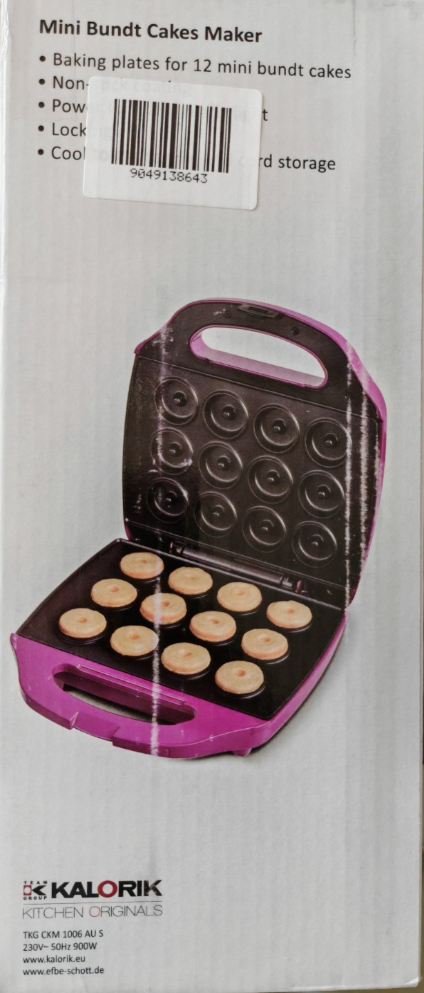 Kalorik TKG CKM 1006 AU S Mini Gugelhupfbäcker 12 Mini Kuchen 900W Backgerät F3