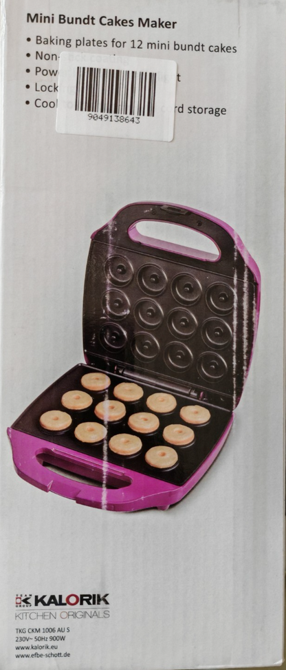 Kalorik TKG CKM 1006 AU S Mini Gugelhupfbäcker 12 Mini Kuchen 900W Backgerät F3