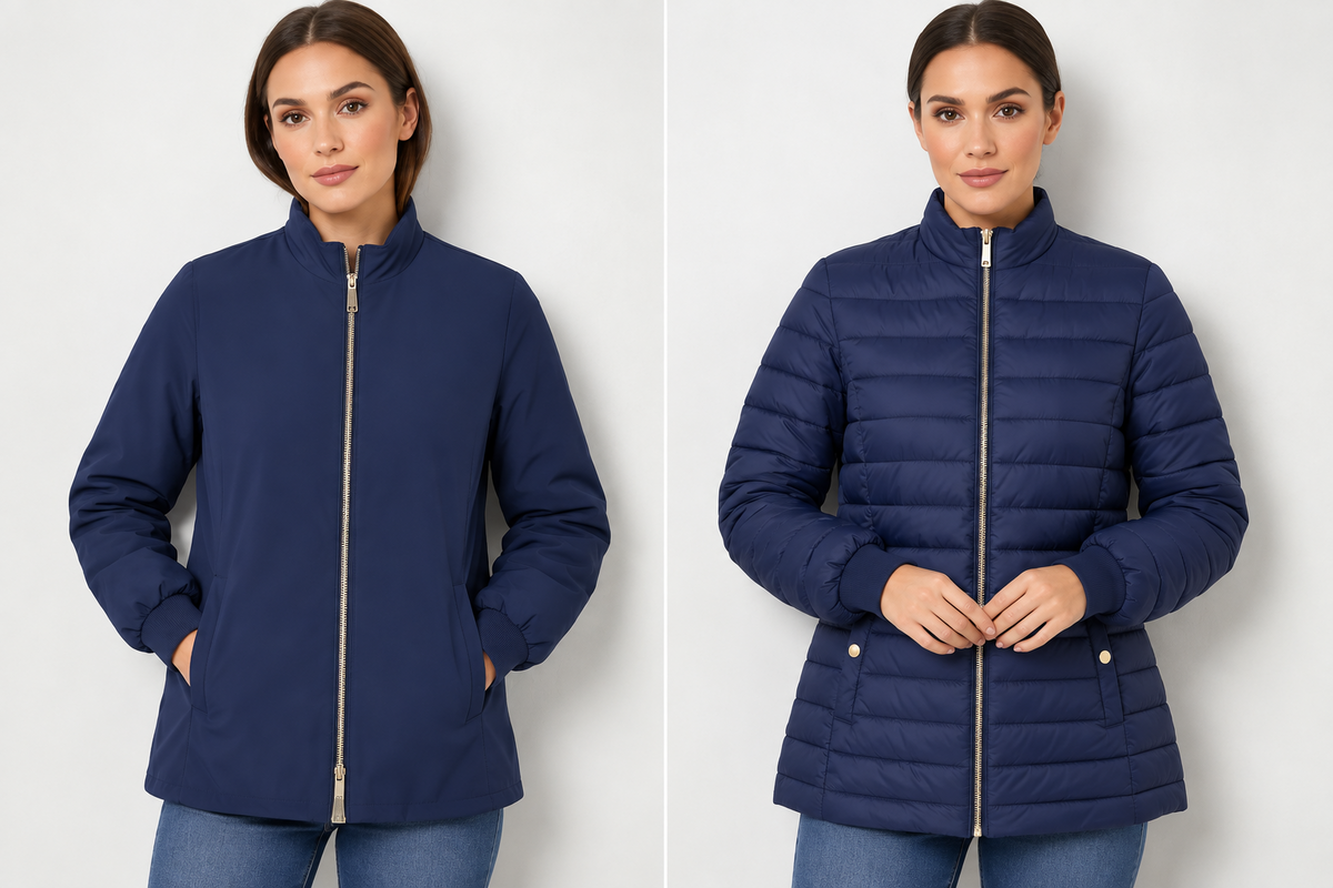 STEFFEN SCHRAUT Wendejacke Damen Gr. 48 Blau Stehkragen 2-Wege-Zipper Z