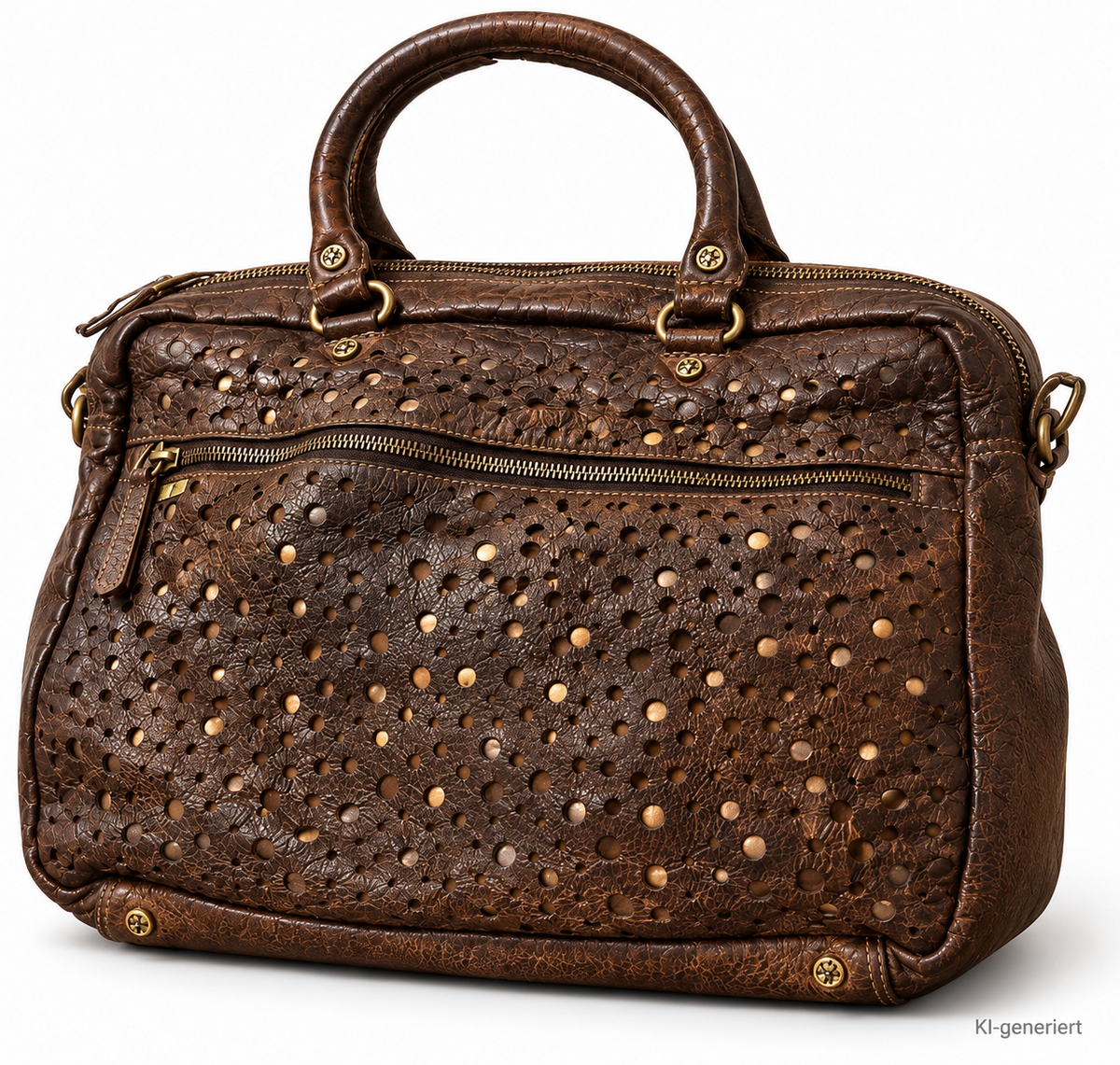 DESIDERIUS Sperantia Levana Ledertasche Olive Rindsleder Nieten Handtasche H2