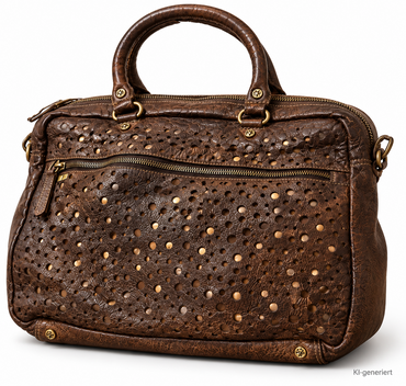 DESIDERIUS Sperantia Levana Ledertasche Olive Rindsleder Nieten Handtasche H2