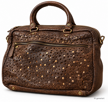 DESIDERIUS Sperantia Levana Ledertasche Olive Rindsleder Nieten Handtasche H2
