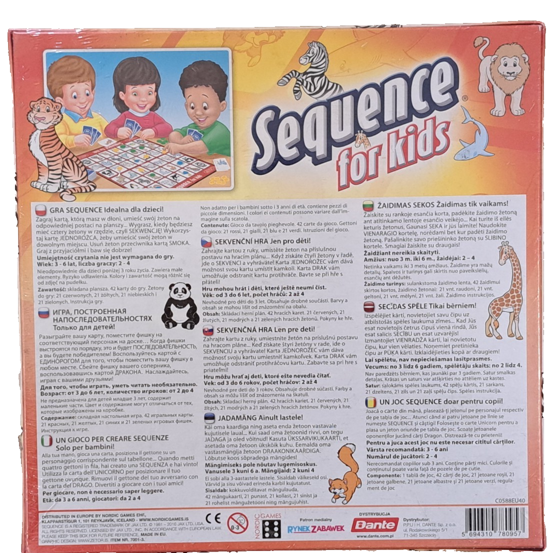 Gesellschaftsspiel für Kinder "SEQUENCE FOR KIDS" Neu!