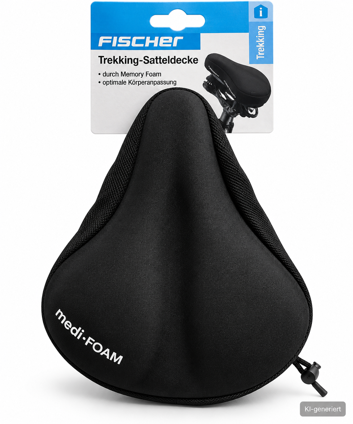 FISCHER Trekking Satteldecke Memory Foam Schwarz Fahrrad Sattelbezug E5