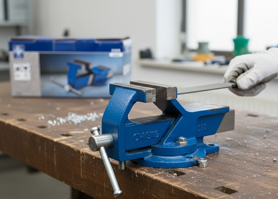 Lux Tools Schraubstock 105mm Werkstatt Schraubzwinge Metall Werkzeug
