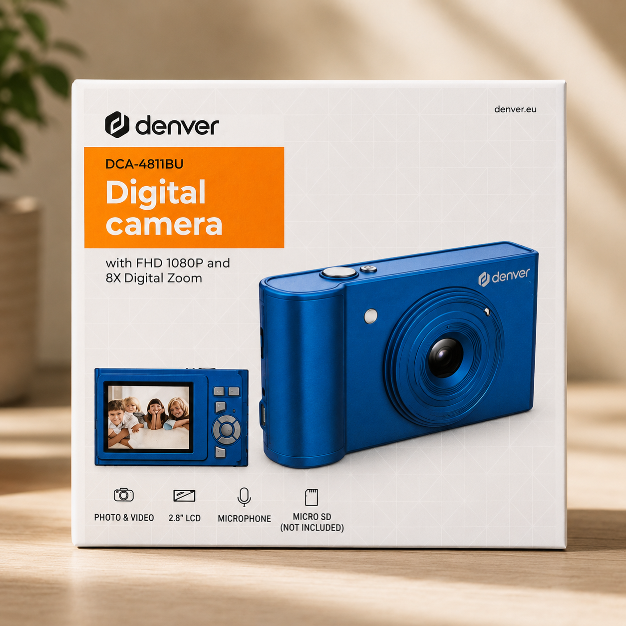 Denver DCA-4811BU Digitalkamera FHD 1080P Kamera Camcorder Foto Video Blau