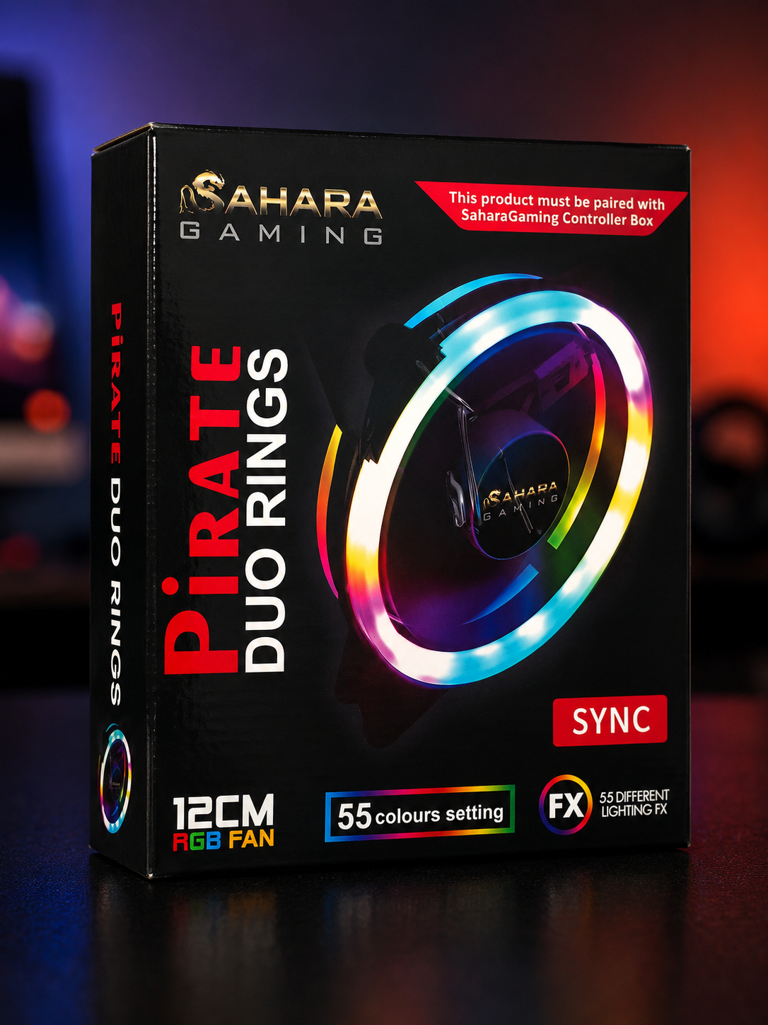 Sahara Duo Ringe 120mm ARGB Gehäuselüfter RGB PWM Silent PC Lüfter Cooling A6