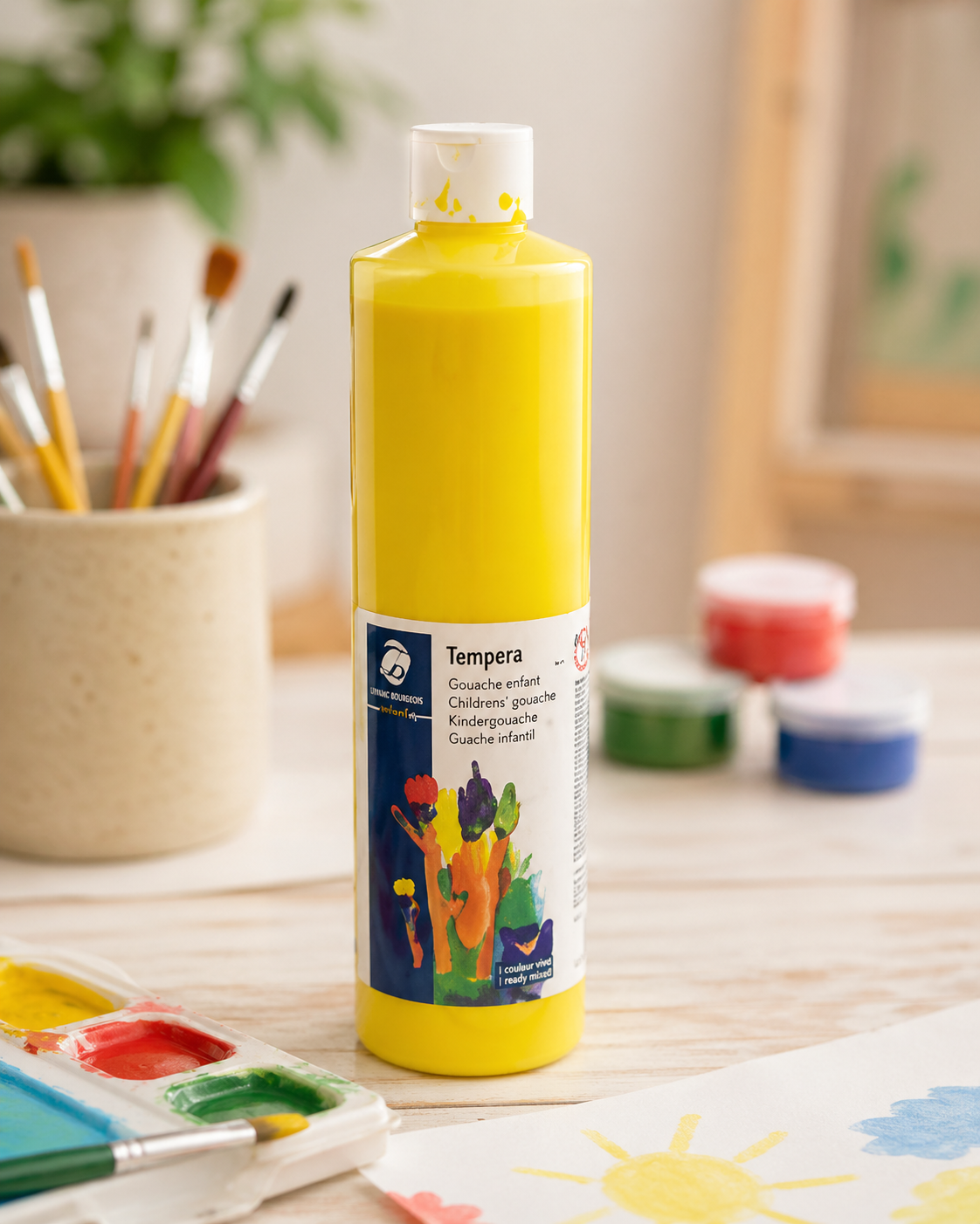 Staedtler Noris Schulmalfarbe 500ml Gelb Bastelfarbe Kinder Kreativ