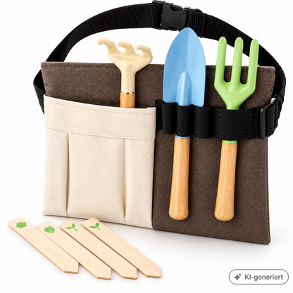 Navaris Kinder Gartengeräte Set ab 3 Jahren Gartenwerkzeug mit Gürteltasche C5