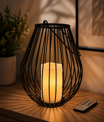 Navaris LED Kerze Metall Kerzenhalter mit Fernbedienung Wachskerze Deko