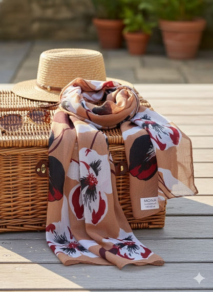 MONA Sommertuch 180x60 cm Leichtes Multifunktionstuch Halstuch Schal ✅