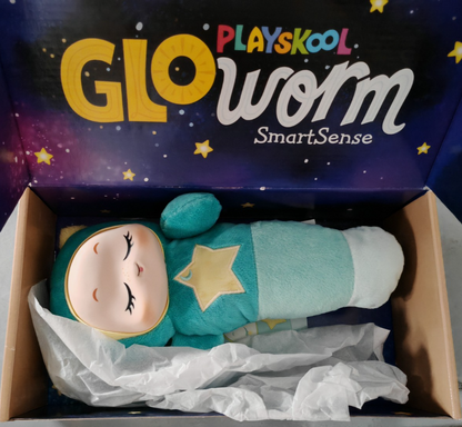 Playskool Glo Worm SmartSense Stoffspielzeug Baby Geräuscherkennung Aufnahme D4
