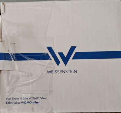 WEISSENSTEIN Föhnhalter Silber Edelstahl ohne Bohren 3M VHB Haartrockner E1
