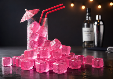 Trendsforever 50x Mehrwege Eiswürfelformen Rosa Silikon Eiswürfelbereiter B7