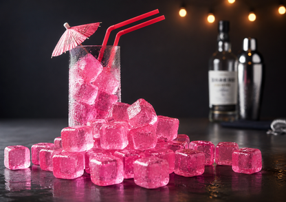 Trendsforever 50x Mehrwege Eiswürfelformen Rosa Silikon Eiswürfelbereiter B7