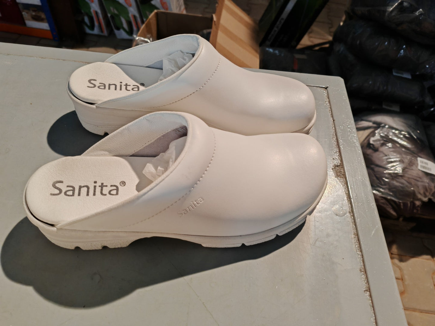 Sanita San-Duty OB Open Arbeitsclogs Weiß Gr. 41 PU Berufsschuhe Clogs G1