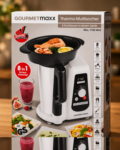 GOURMETmaxx Thermo Multikocher 8in1 Küchenmaschine ohne Zubehör 1100W B03