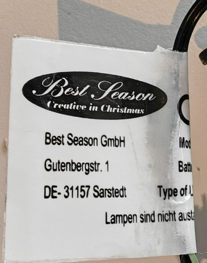 Best Season LED Schneeflocke 36 LEDs 3D Weihnachtsdeko 3xAA Batteriebetrieb HA35