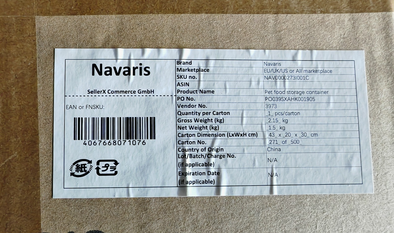 Navaris Futterbox 14L – Pet Food Container Top Preis Hund Katze