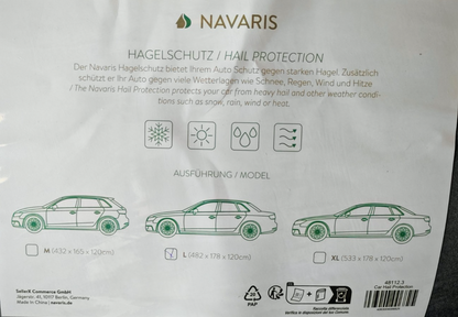Navaris Hagelschutz Auto L 482x178x120cm Hagelschutzplane Autoabdeckung E6