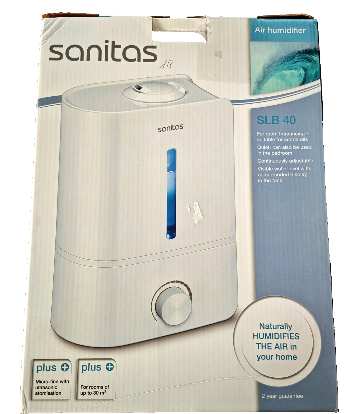 Sanitas SLB 40 Luftbefeuchter Ultraschall 4L 300ml/h Aroma bis 30m² 25W HA28