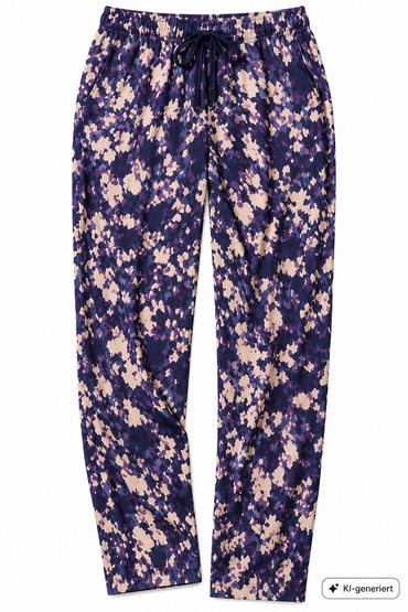 Lyla Damen Loungehose Jogginghose Gr. 44 Lila Gemustert Freizeithose D2