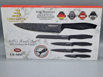 Eisenbach EB-9001 6-tlg Messerset Edelstahl Antihaft Küchenmesser B5
